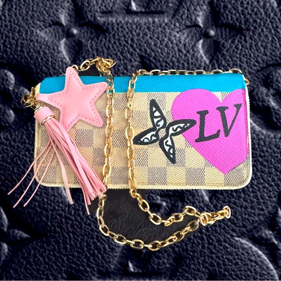 Louis Vuitton Handbags - - Louis Vuitton Damier Azur Zippy Zip Around Long Wallet Purse customized